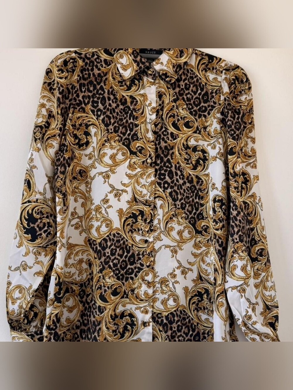 Haver Multi Leopard Print Baroque Pattern Button-Down Shirt